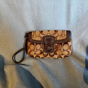 Coach Signature Mini Bag in Brown and Tan